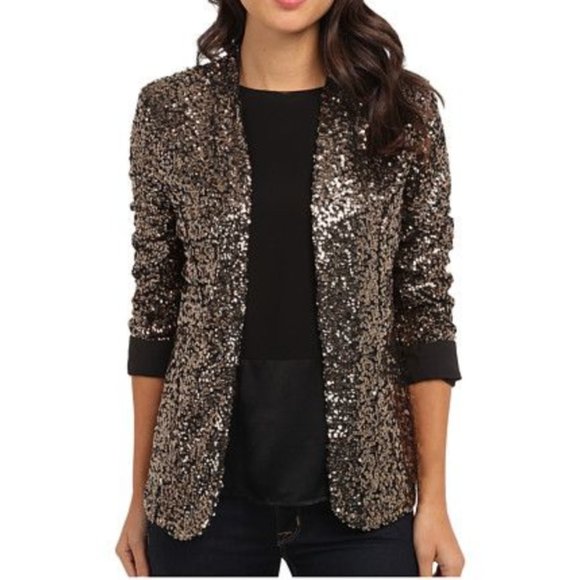 Sam Edelman Jackets & Blazers - SAM EDELMAN - Gold Sequin Blazer